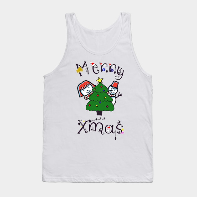 Merry Christmas Tank Top by MarinasingerDesigns